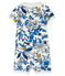 Tutina corta bebè femmina fantasia bianco MARSHMALLOW/blu HADDOCK