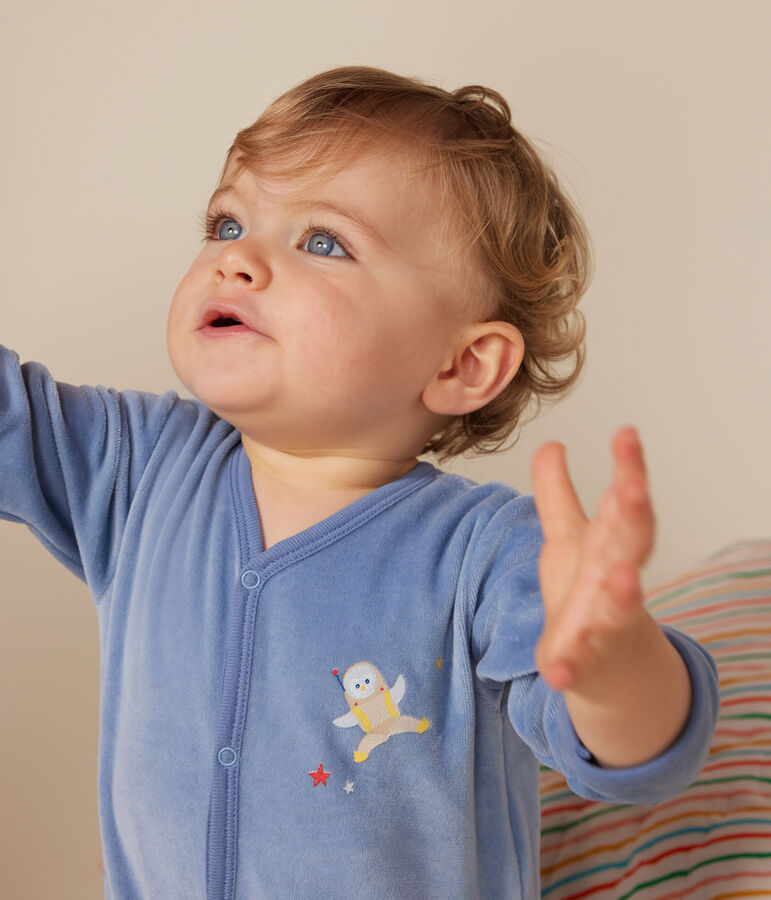 Pigiama in ciniglia neonato blu