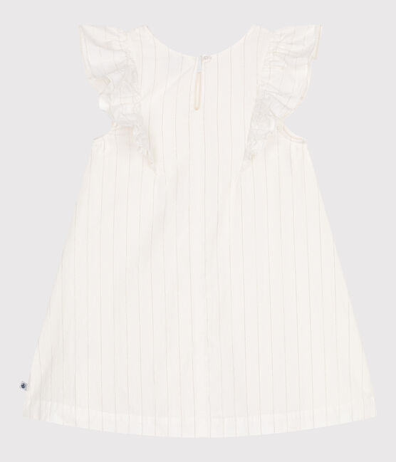 Abito a maniche corte in cotone bambina bianco MARSHMALLOW/grigio ARGENT
