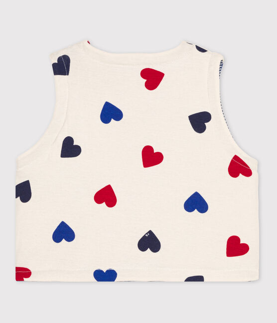 Gilet smanicato reversibile bebè a costine bianco AVALANCHE/ MULTICO