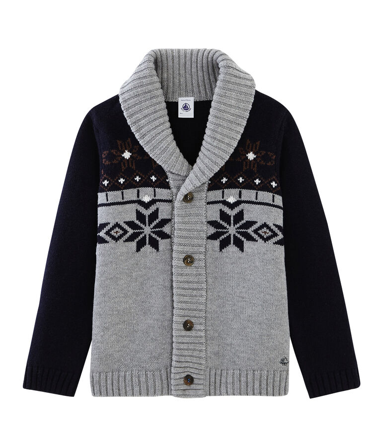 Cardigan tricot bambino grigio SUBWAY/blu SMOKING/ CUIVRE