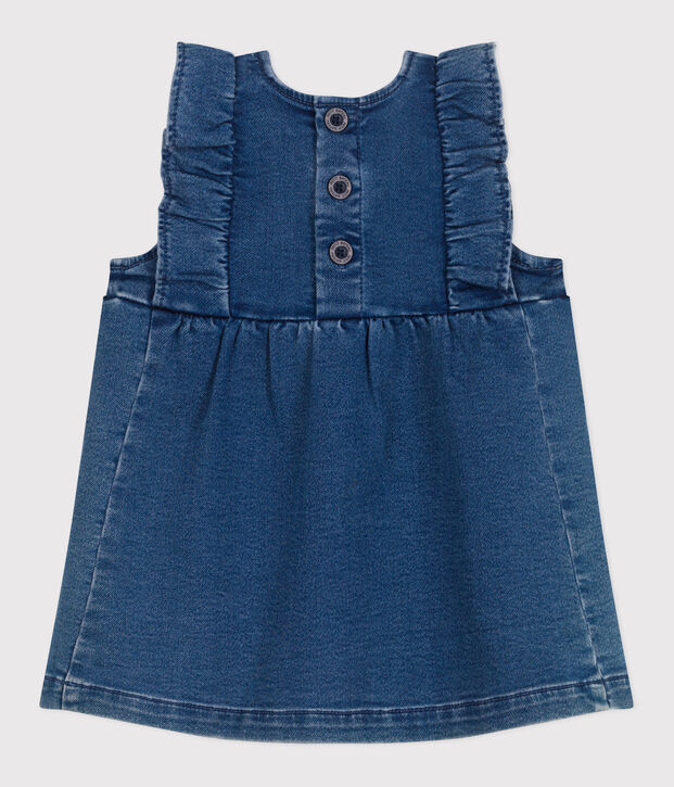 Abito senza maniche in denim neonata blu