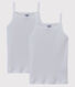 Confezione da 2 canottiere con spalline bambina traforate in cotone biologico
