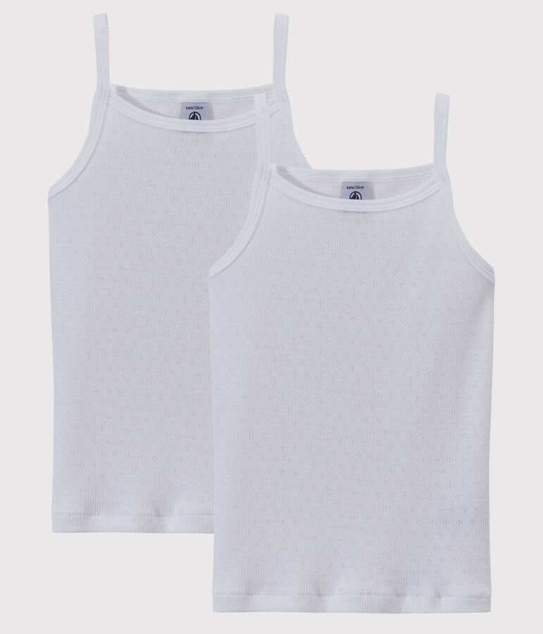 Confezione da 2 canottiere con spalline traforate bambina variante 1