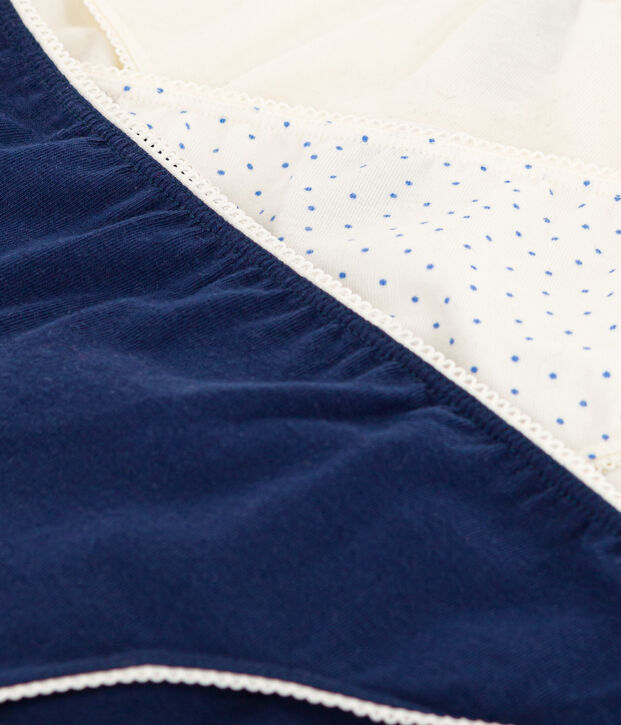 Confezione da 3 slip a pois in cotone ed elastam ragazza multicolore