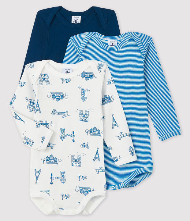 Confezione da 3 body a manica lunga beb&egrave; maschio multicolore