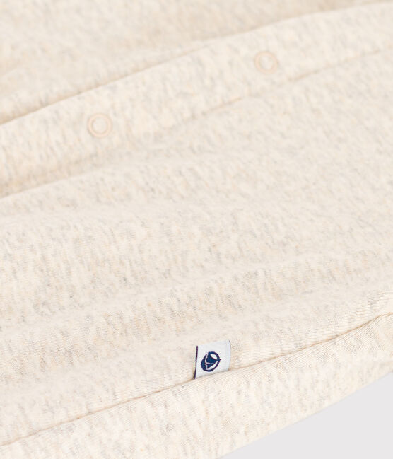 Tutina lunga in ovattina con cappuccio in cotone per bebè beige MONTELIMAR CHINE
