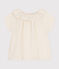 Blusa in garza di cotone bambina bianco MARSHMALLOW