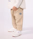 Pantaloni stile cargo in cotone tinta unita con stemma neonato