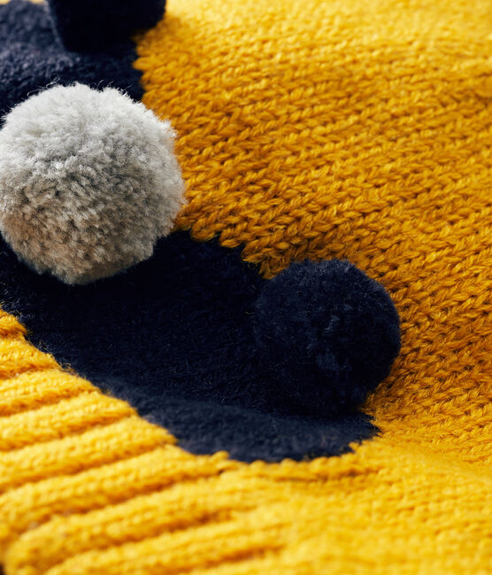 Cappellino bebè maschietto foderato in pile giallo BOUDOR