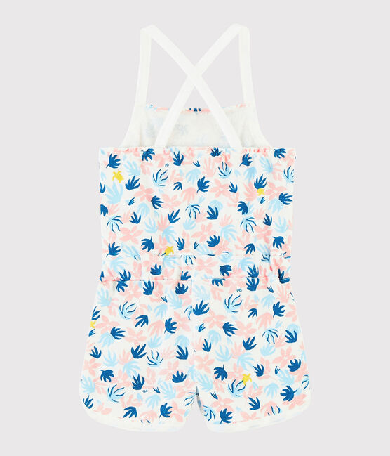 Tuta corta in spugna bouclette bambina bianco MARSHMALLOW/bianco MULTICO