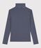 Dolcevita iconico in cotone donna blu SMOKING/bianco MARSHMALLOW