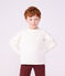 T-shirt a maniche lunghe in cotone tinta unita bambino bianco
