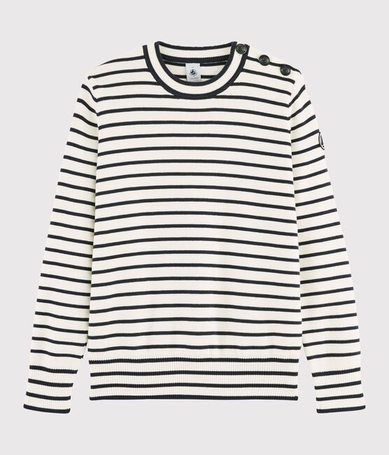 Pull marinaro in cotone Donna bianco MARSHMALLOW/blu SMOKING