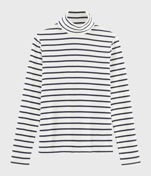 Dolcevita iconico in cotone a righe Donna bianco/blu