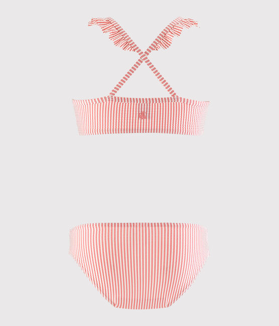 Costume 2 pezzi riciclato bambina rosa GRETEL/bianco MARSHMALLOW