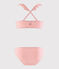Costume 2 pezzi riciclato bambina rosa GRETEL/bianco MARSHMALLOW