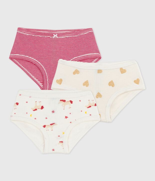 Set di slip a vita alta in cotone con stampa bambina multicolore
