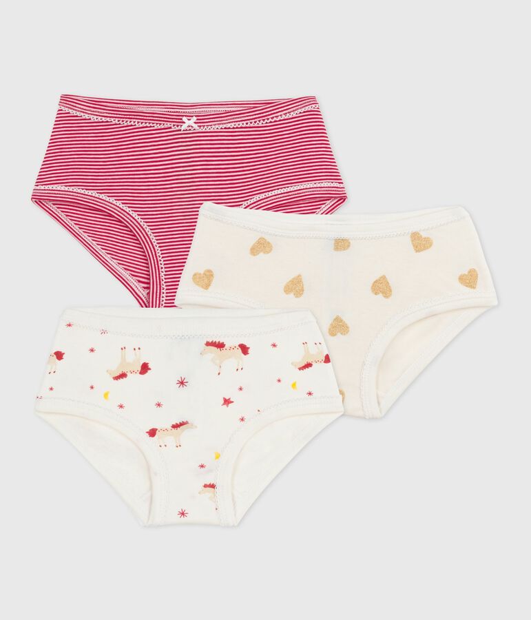 Set di slip a vita alta in cotone con stampa bambina multicolore