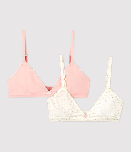 Confezione da 2 reggiseni ragazza fantasia paillette in cotone biologico e elastan variante 1