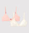 Confezione da 2 reggiseni ragazza fantasia paillette in cotone biologico e elastan variante 1
