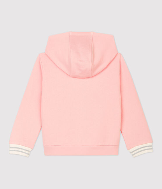 Felpa bambina con cappuccio in molleton rosa MINOIS
