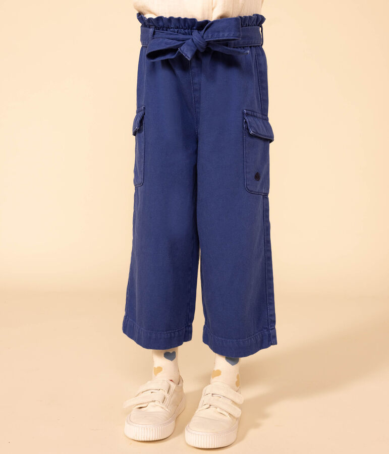 Pantaloni larghi in lyocell bambina blu