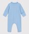 Pigiama con colletto in ciniglia tinta unita neonato blu FLO