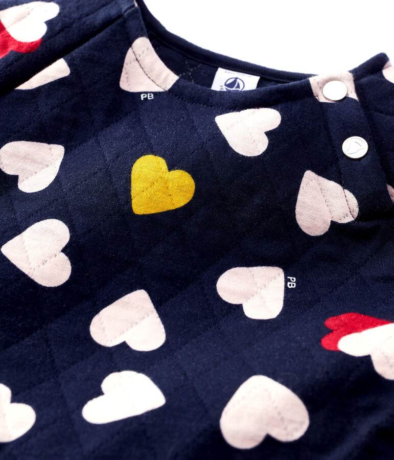 Abito bambina a maniche corte in tubique blu/multicolore