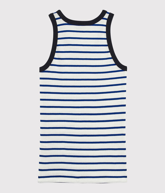 Canottiera iconica in cotone Donna bianco MARSHMALLOW/blu SURF