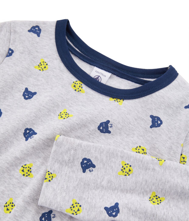 Pigiama bambino a costine grigio/multicolore