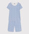 Pigiama Capri bambino fantasia fiori in cotone blu MARSHMALLOW/ INCOGNITO