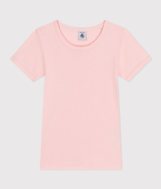 T-shirt a maniche corte bambina in cotone rosa MINOIS