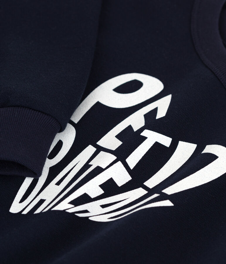 Felpa in molleton bambina blu