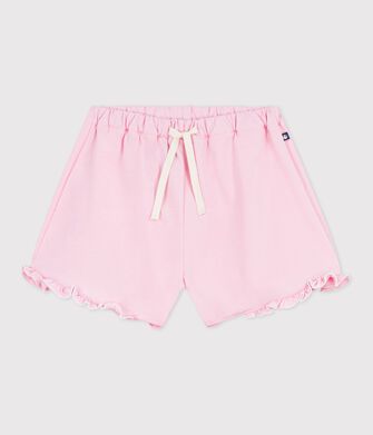 Shorts in cotone tinta unita bambina