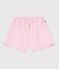 Shorts in cotone tinta unita bambina rosa