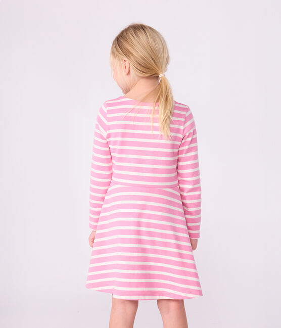 Abito a maniche lunghe in cotone bambina rosa BOUDOIR/ MILK