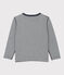 T-shirt bambino a maniche lunghe in tubique blu SMOKING/bianco MARSHMALLOW