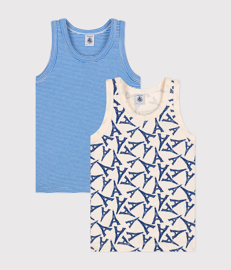 Set di 2 canottiere Parigi in cotone bambino multicolore