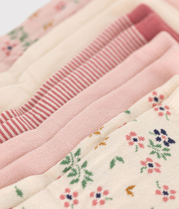 5 paia di calze in cotone a fiori bambino multicolore