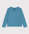 Blusa in cotone bambina blu POLOCHON