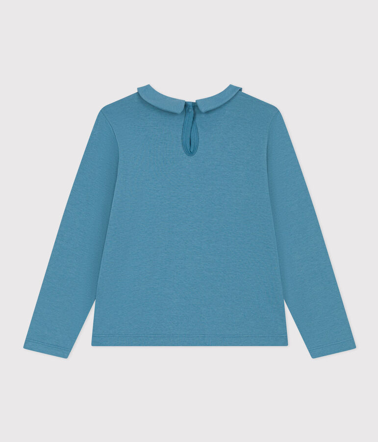 Blusa in cotone bambina blu POLOCHON