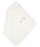 Cofanetto asciugamano quadrato da bagno e babbucce bebè in spugna e a costine bianco MARSHMALLOW/rosa GROSEILLER