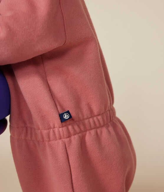 Tutina lunga in tessuto felpato neonato rosa ROSEWOOD