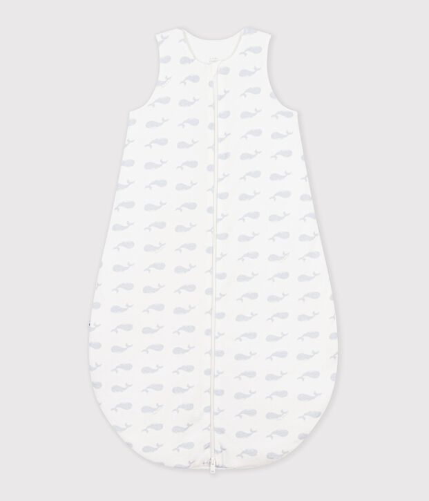 Sacco nanna in cotone con balena stampata neonato TOG 3 bianco/blu