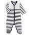 Tutina pigiama bebè unisex in velluto bianco MARSHMALLOW/blu SMOKING