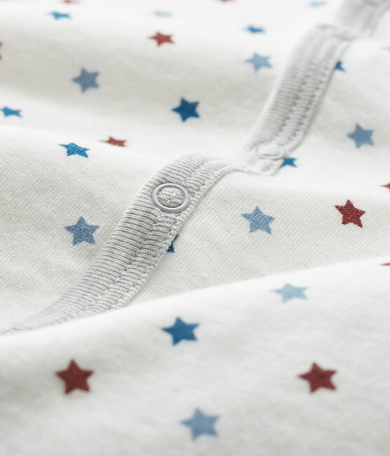 Tutina pigiama senza piedi in tubique da neonato bianco MARSHMALLOW/bianco MULTICO