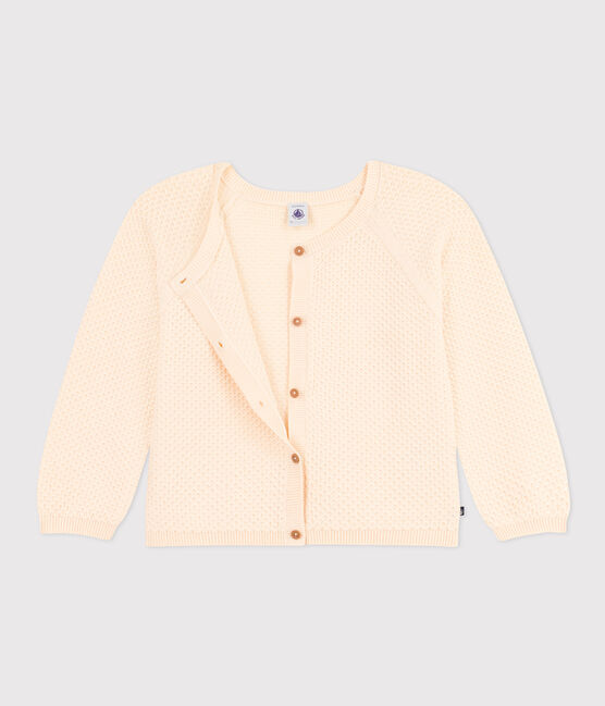 Cardigan in cotone bambina ecru AVALANCHE