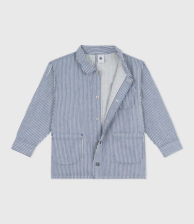 Giacca in cotone a righe bambino blu/bianco