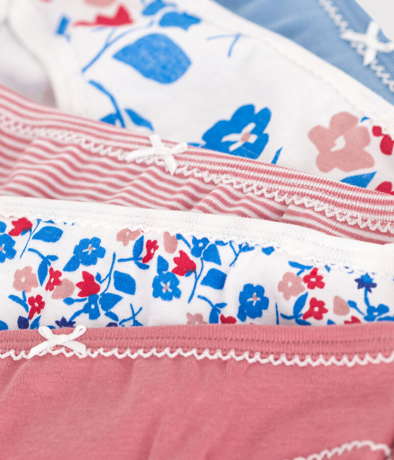 Set di 5 slip in cotone a fiori bambina variante 1